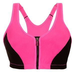 Glamorise SPORT Bra 32D (HIGH-IMPACT) Wicking (RACERBACK) Stretch PINK NEW